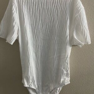 SHEIN White Textured Bodysuit